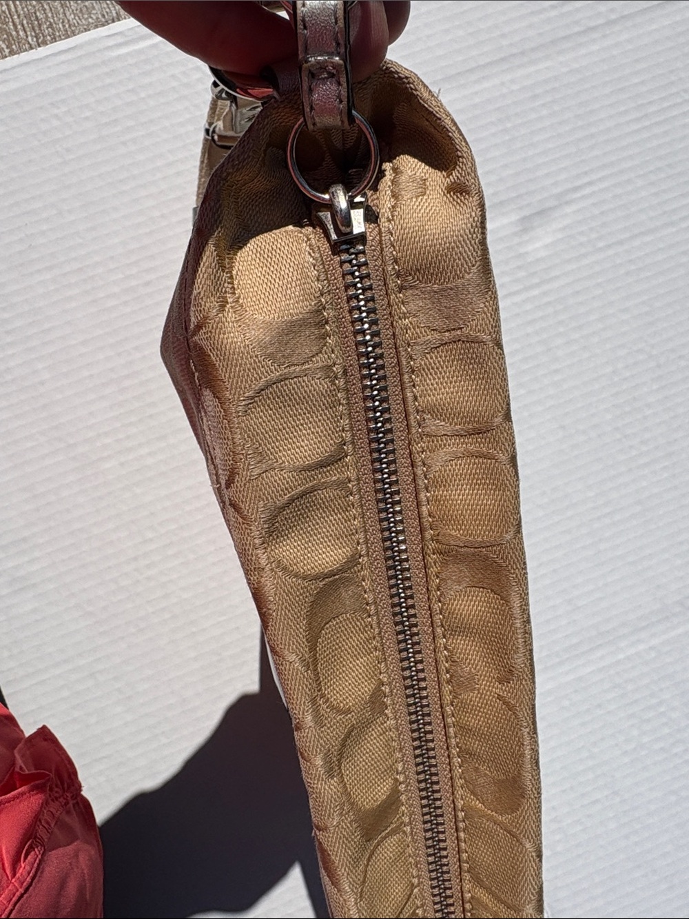 COACH Beige Signature Canvas Crossbody with Multi-Color Leather Accents - Picture 9 of 9